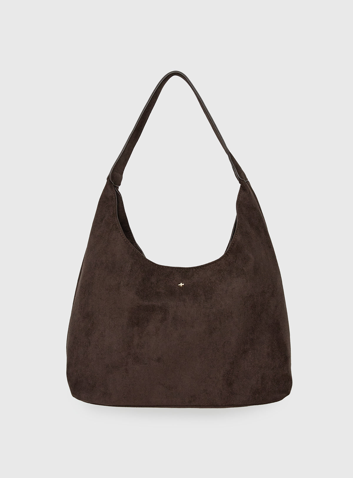 Peta & Jain Jami Faux Suede Hobo Bag Chocolate