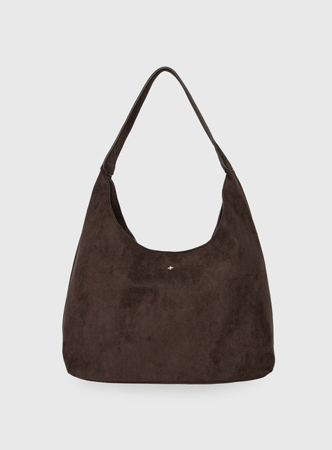 Peta & Jain Jami Faux Suede Hobo Bag Chocolate