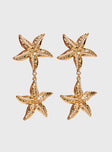 Starfish Drop Earrings Gold