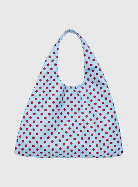Mayda Tote Bag Red / Blue Polka