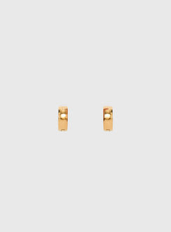 Liora Gold Plated 10mm Chunky Hoop Earrings Gold