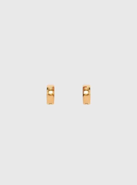Liora Gold Plated 10mm Chunky Hoop Earrings Gold