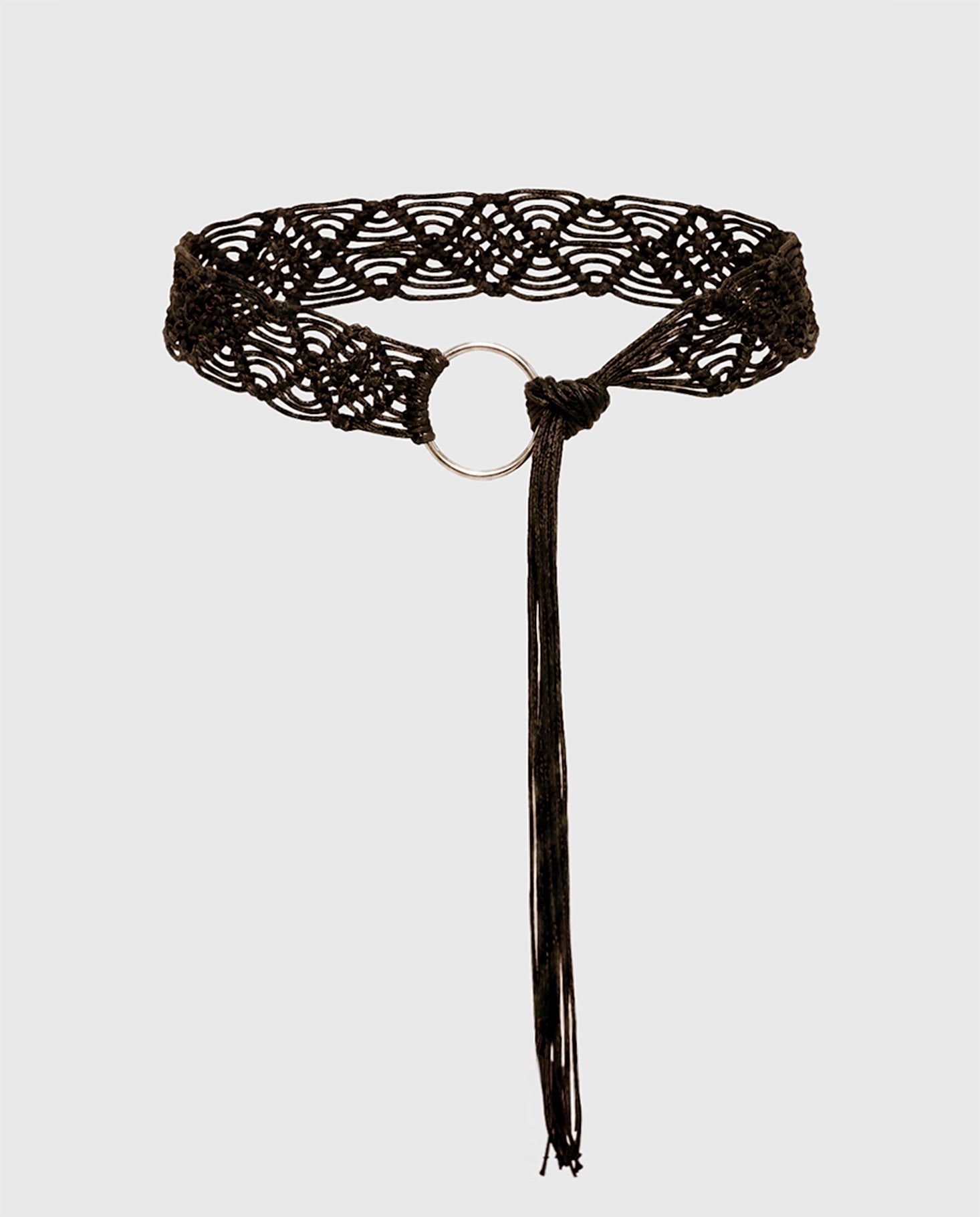 Dayten Ring Detail Crochet Belt Brown