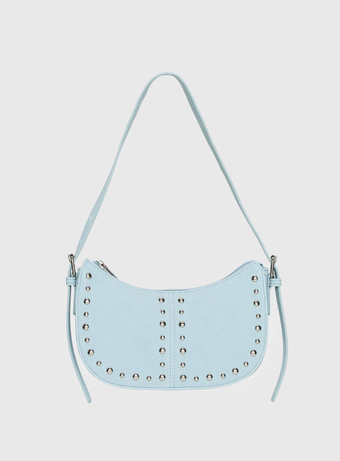 Bright Lights Studded Shoulder Bag Blue