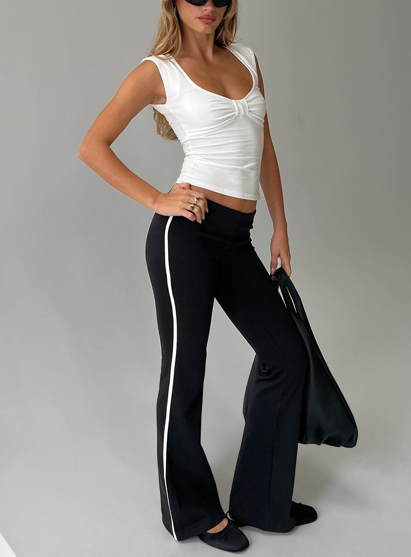 Simki Jersey Flare Pants Black | Princess Polly