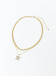 Necklace pack Gold toned Drop charm Diamante detail