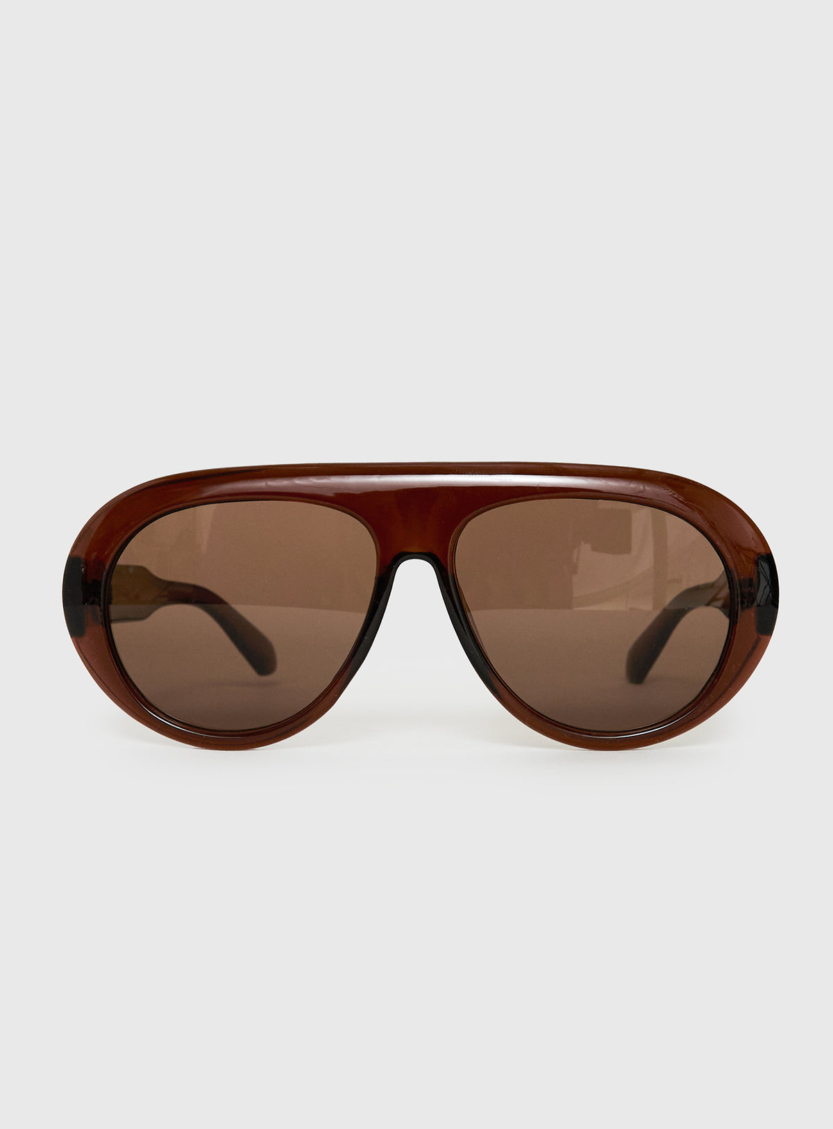 Callissa Oversized Aviator Sunglasses Brown