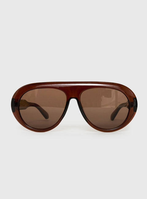Callissa Oversized Aviator Sunglasses Brown
