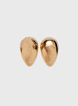 Gold-toned earrings Stud fastening, heavyweight