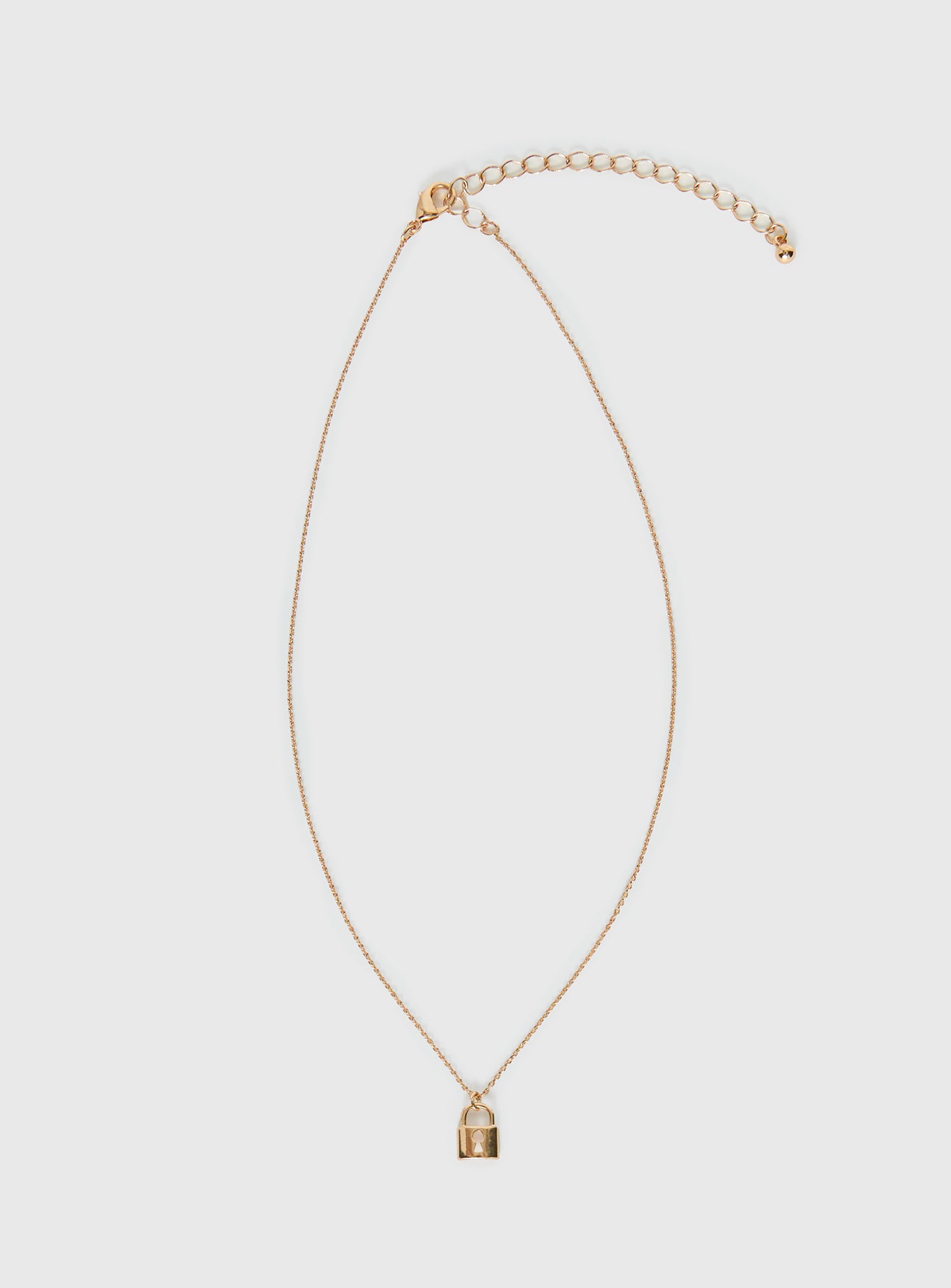 Mallary Lock Pendant Necklace Gold
