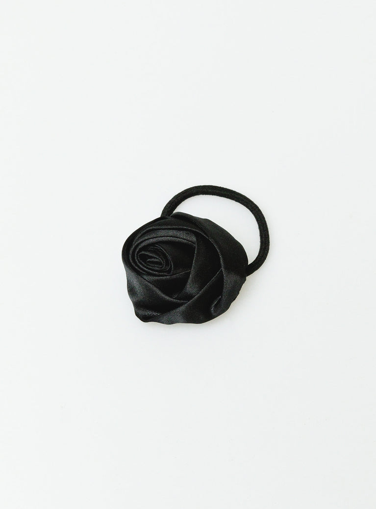 Scrunchie Silky material Large rose design Good stretch