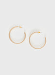 Gold-toned earrings Hoop style, stud fastening