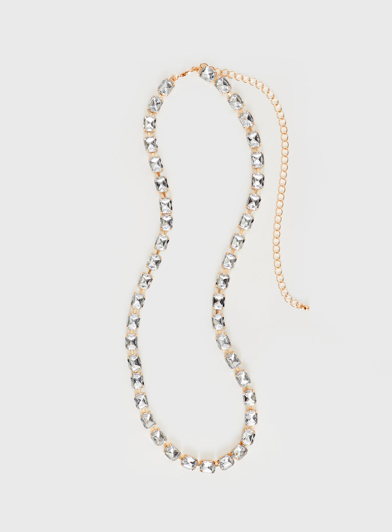 Gold-toned chain belt Diamante detail, lobster clasp fastening
