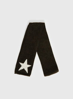 Abelia Star Graphic Scarf Brown / Cream