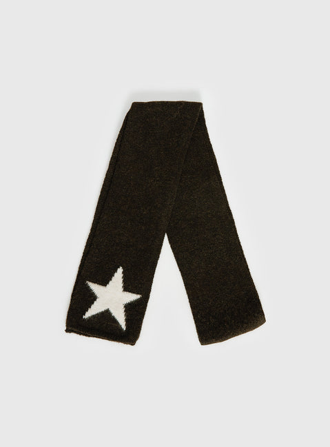 Abelia Star Graphic Scarf Brown / Cream