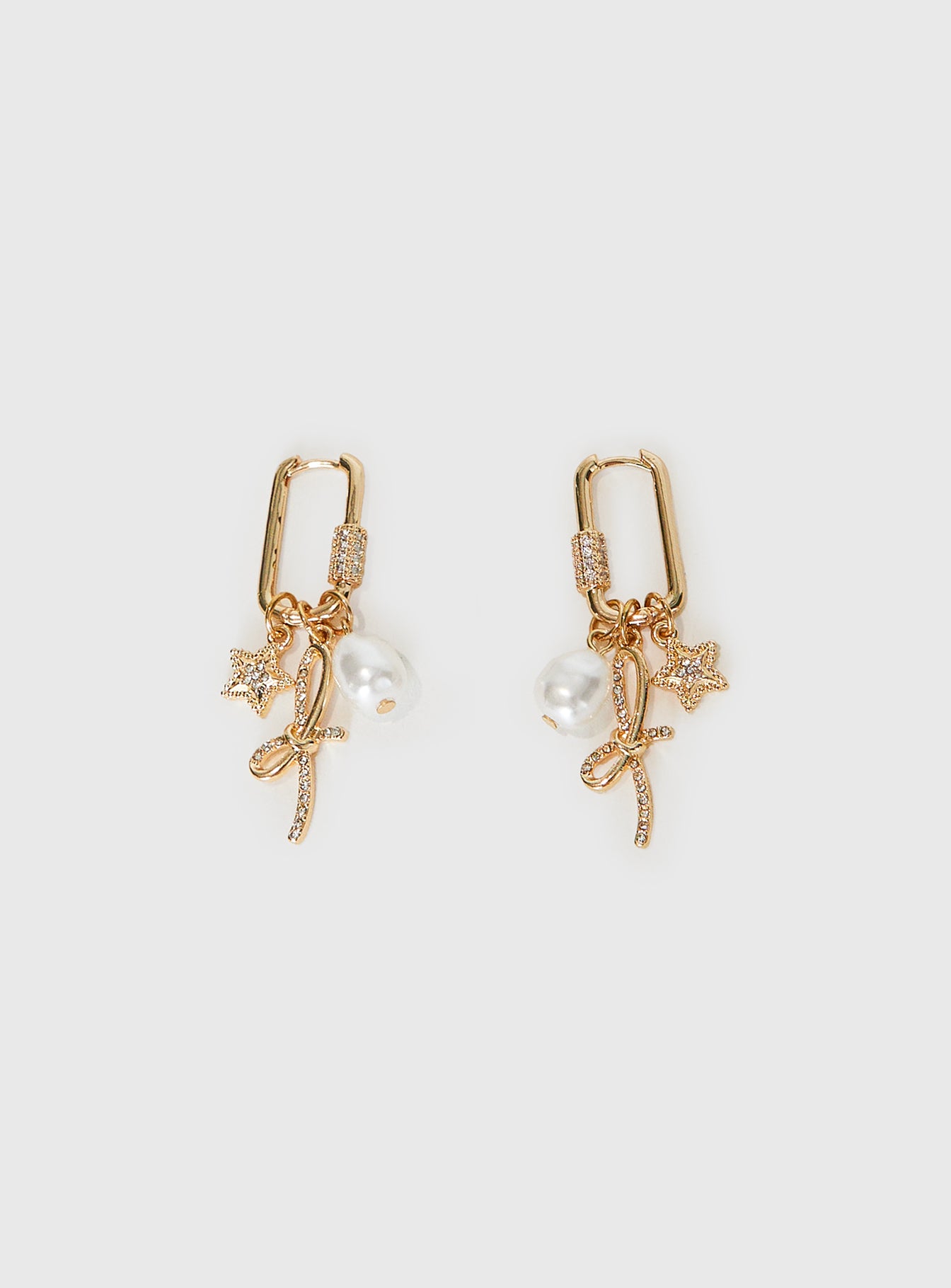 Plus One Charm Earrings Gold
