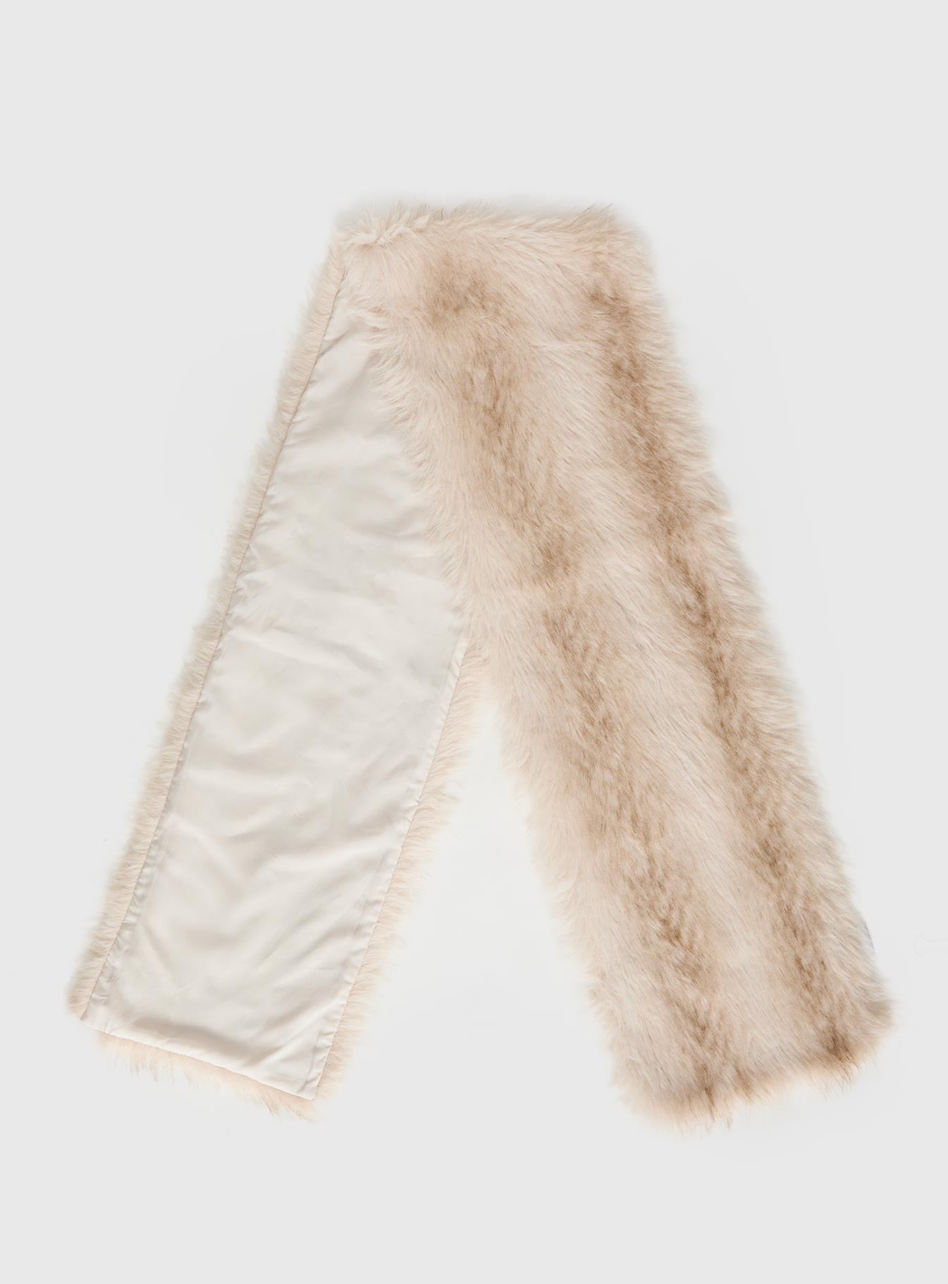 plllllleeeasse プリーズ fleece scarf マフラー Freeze Fully Scarf Beige | Princess Polly