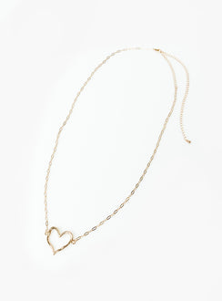 Chain belt Gold toned Heart pendant Lobster clasp fastening