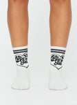 Graphic print socks Elasticated cuff, good stretch, unlined 