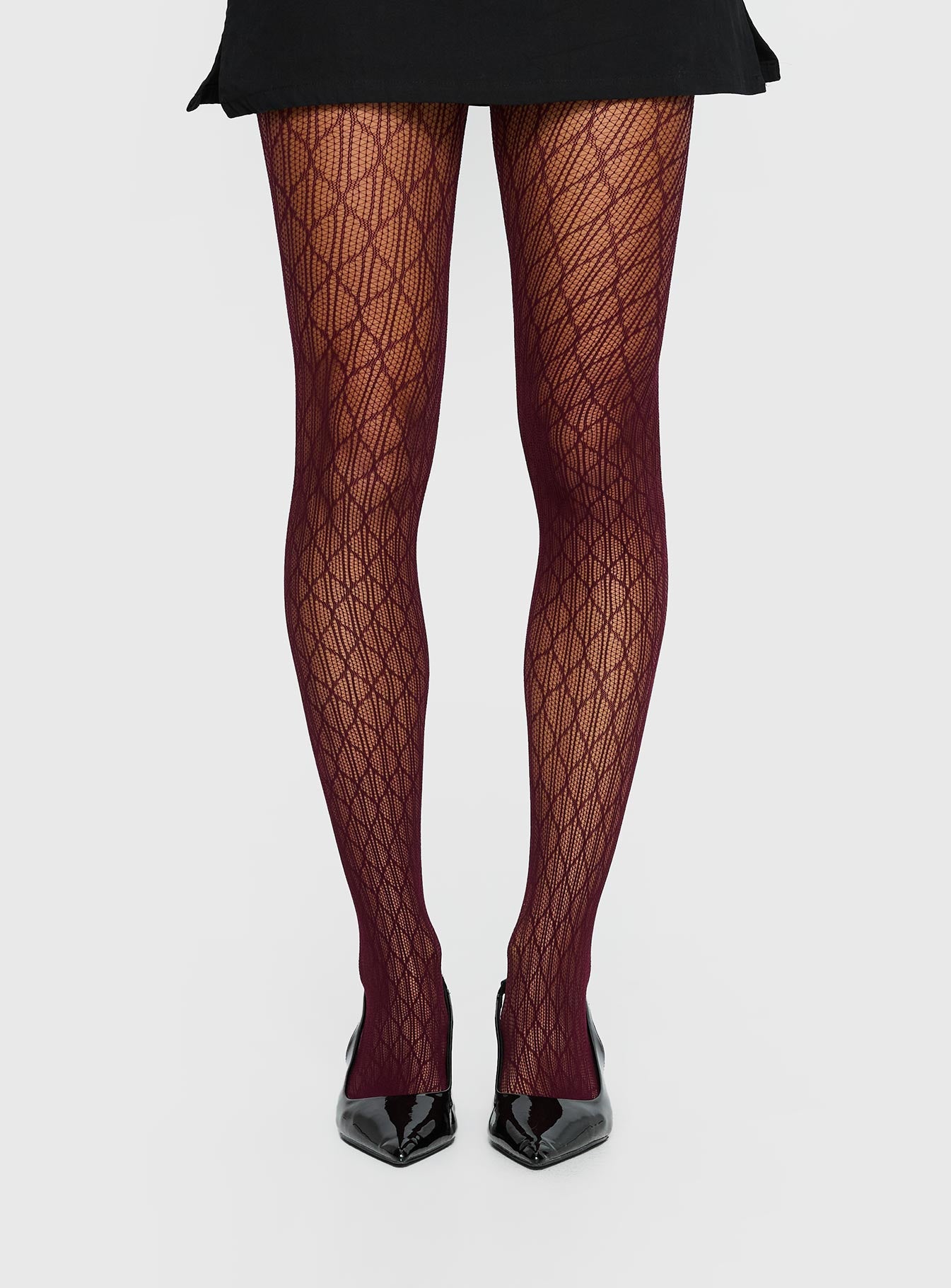 Amelyn Textured Sheer Tights Red