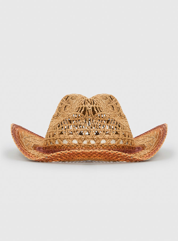 Peace Of Mind Straw Cowboy Hat Tan | Princess Polly