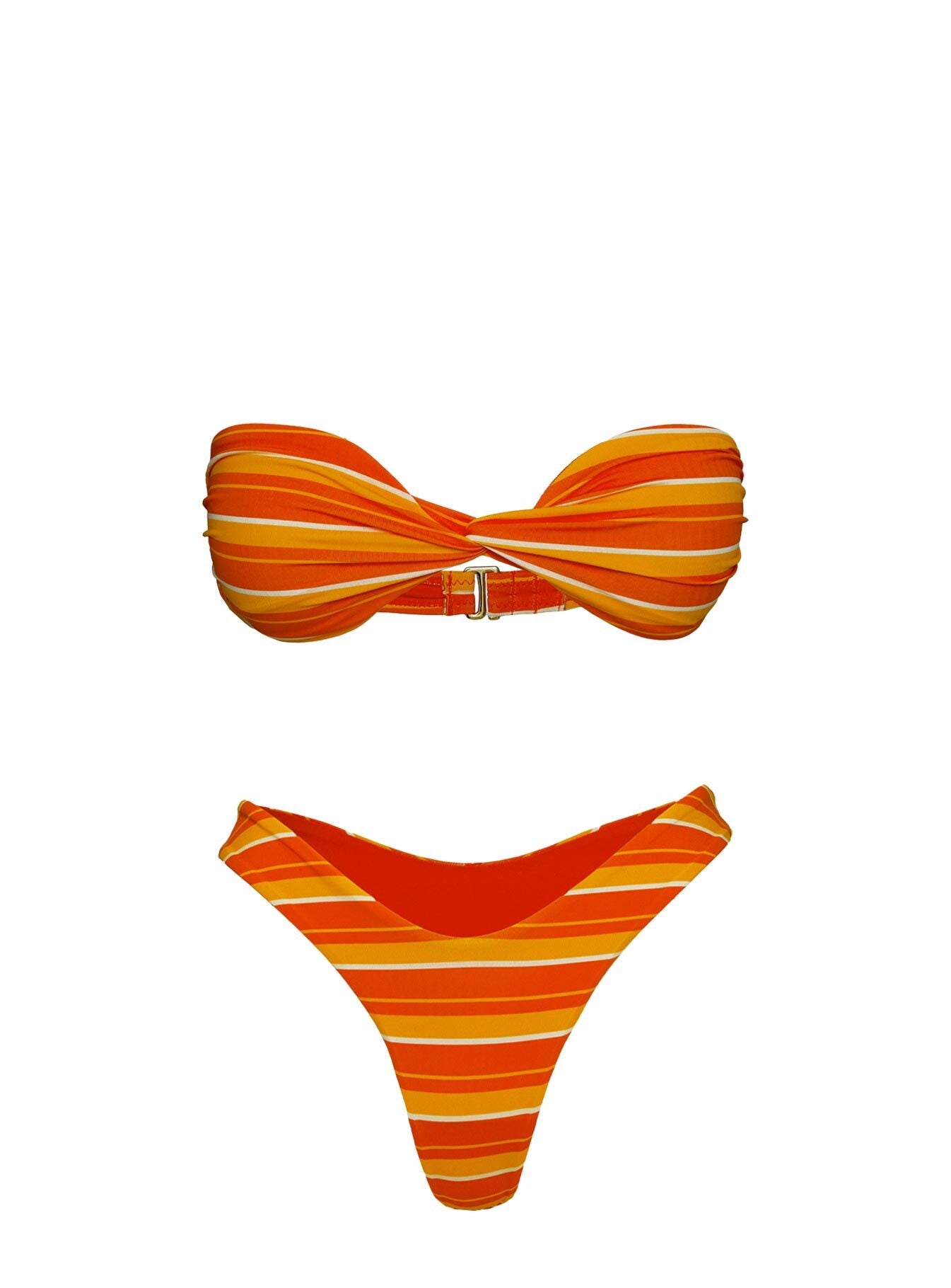 Tamrali Bandeau Bikini Top Orange Stripe