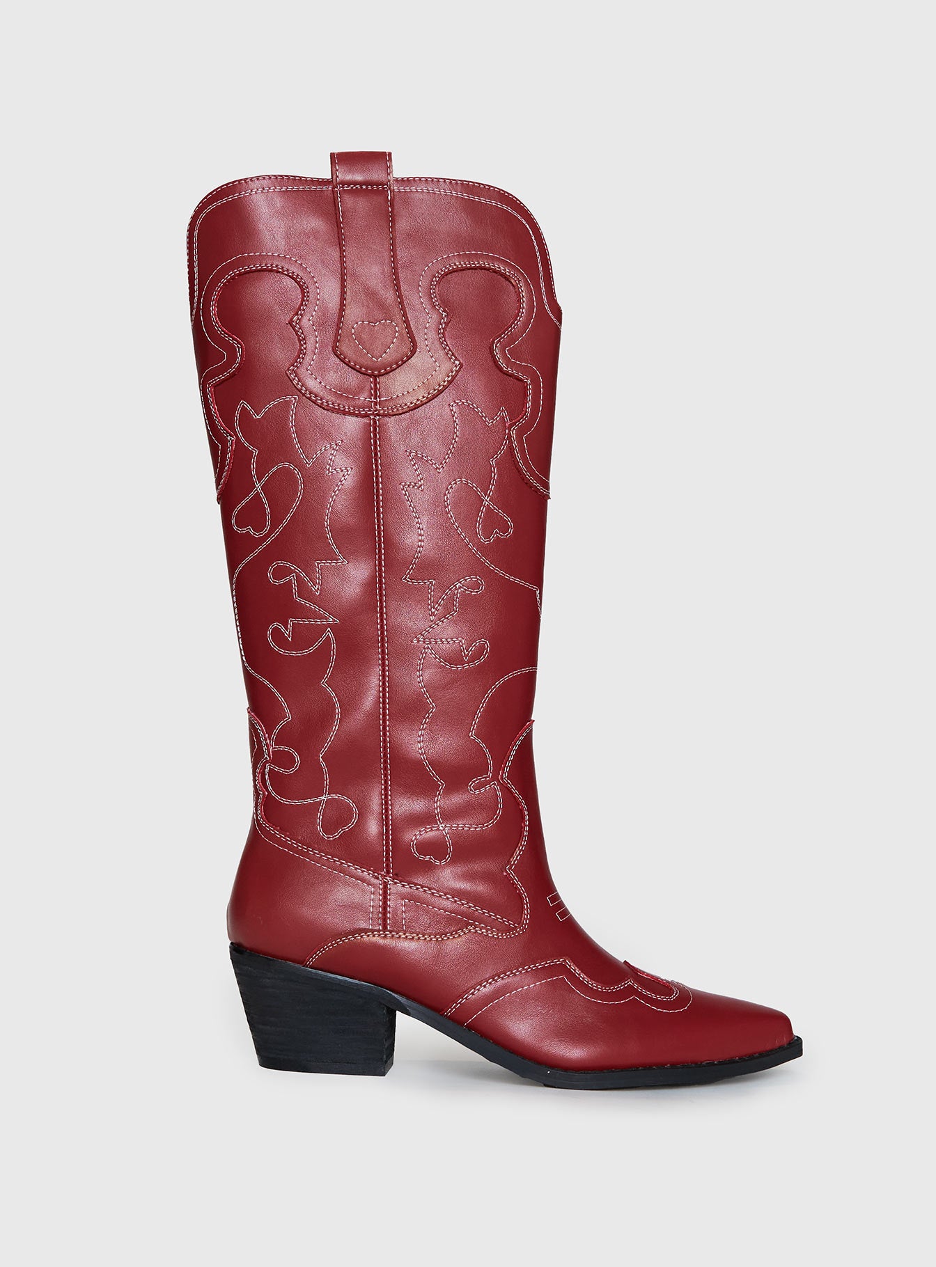 Therapy Malvin Cowboy Boots Cherry | Princess Polly