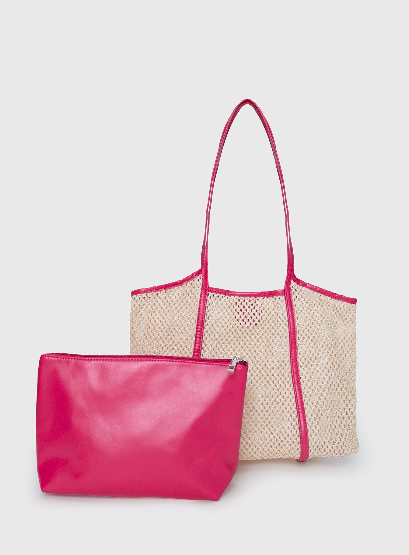 Fall tote bag cream / pink