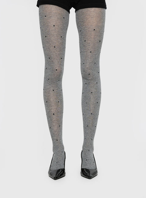 Coretta Tights Grey / Black Polka