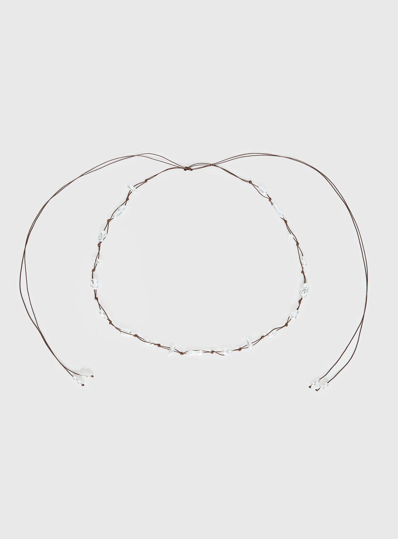 Delle Pearl Detail Wrap Belt Brown