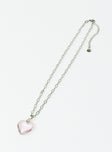 Necklace Silver toned Heart pendant Lobster clasp fastening 