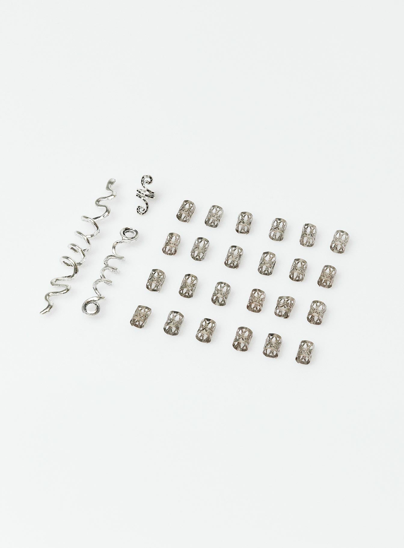 Hair ring pack Pack of twenty eight  Silver toned Lightweight