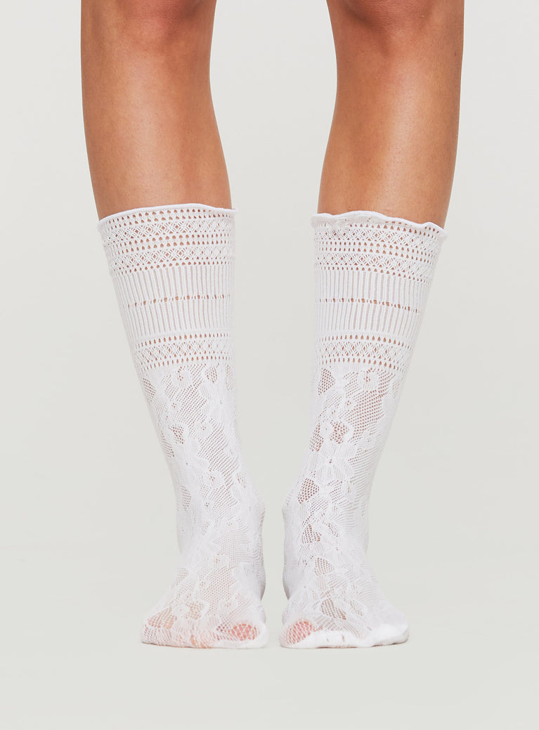 Arneway White Frill Sock White