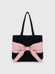 Faustine Bow Tote Bag Black / Pink