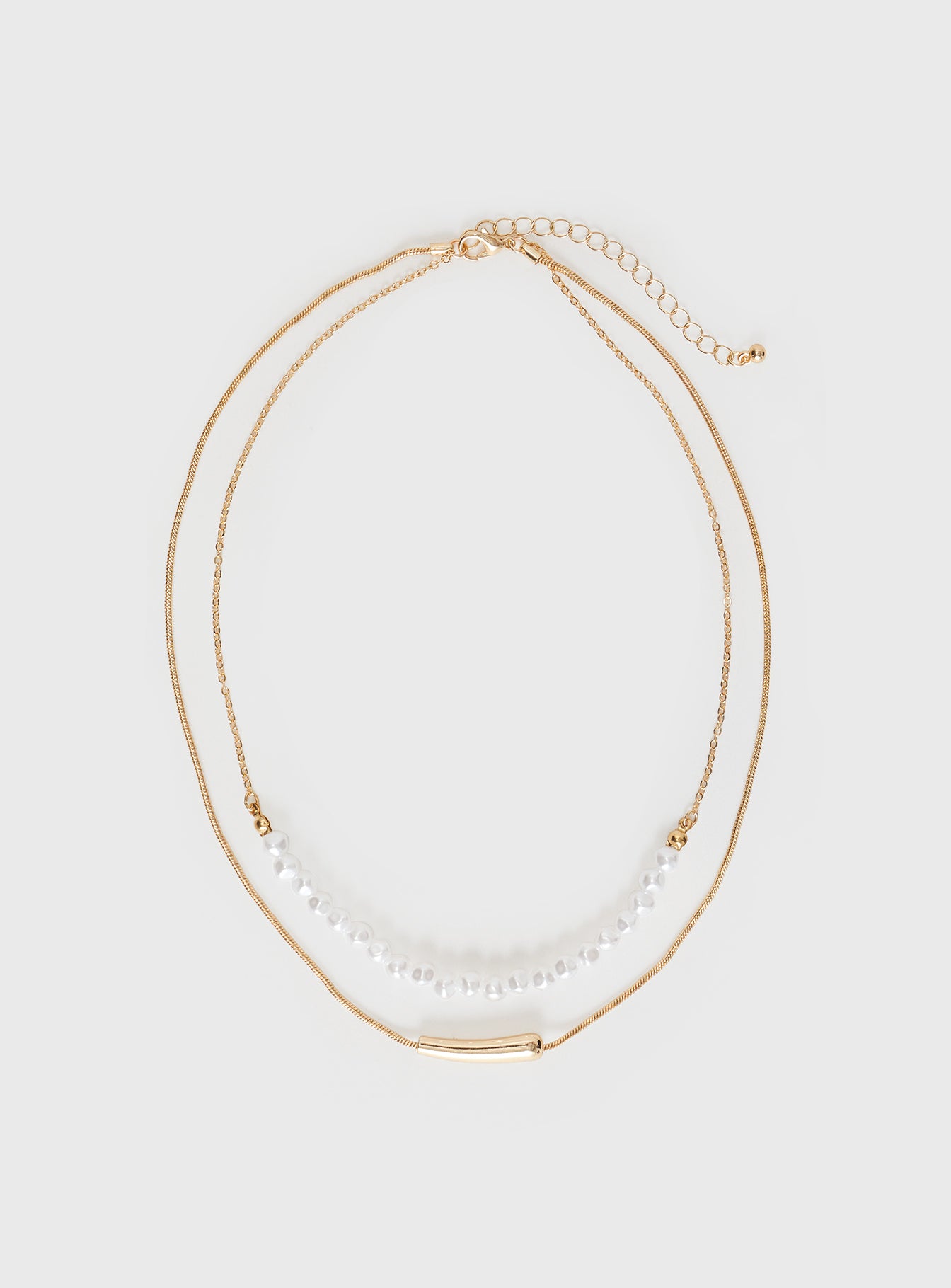 Pearled necklace gold