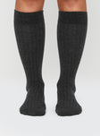 Autumnal Knee High Socks Grey