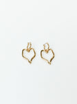 Earrings Gold toned Drop charm Clasp fastening