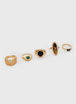 Quatro Ring Set Gold / Multi