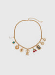 Cherry Dreams Charm Necklace Gold