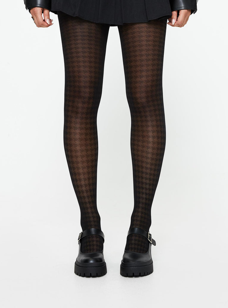 Stockings High-waisted fit, printed design, delicate material