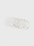 Silver-toned bracelet pack Pack of  eight, bangle style