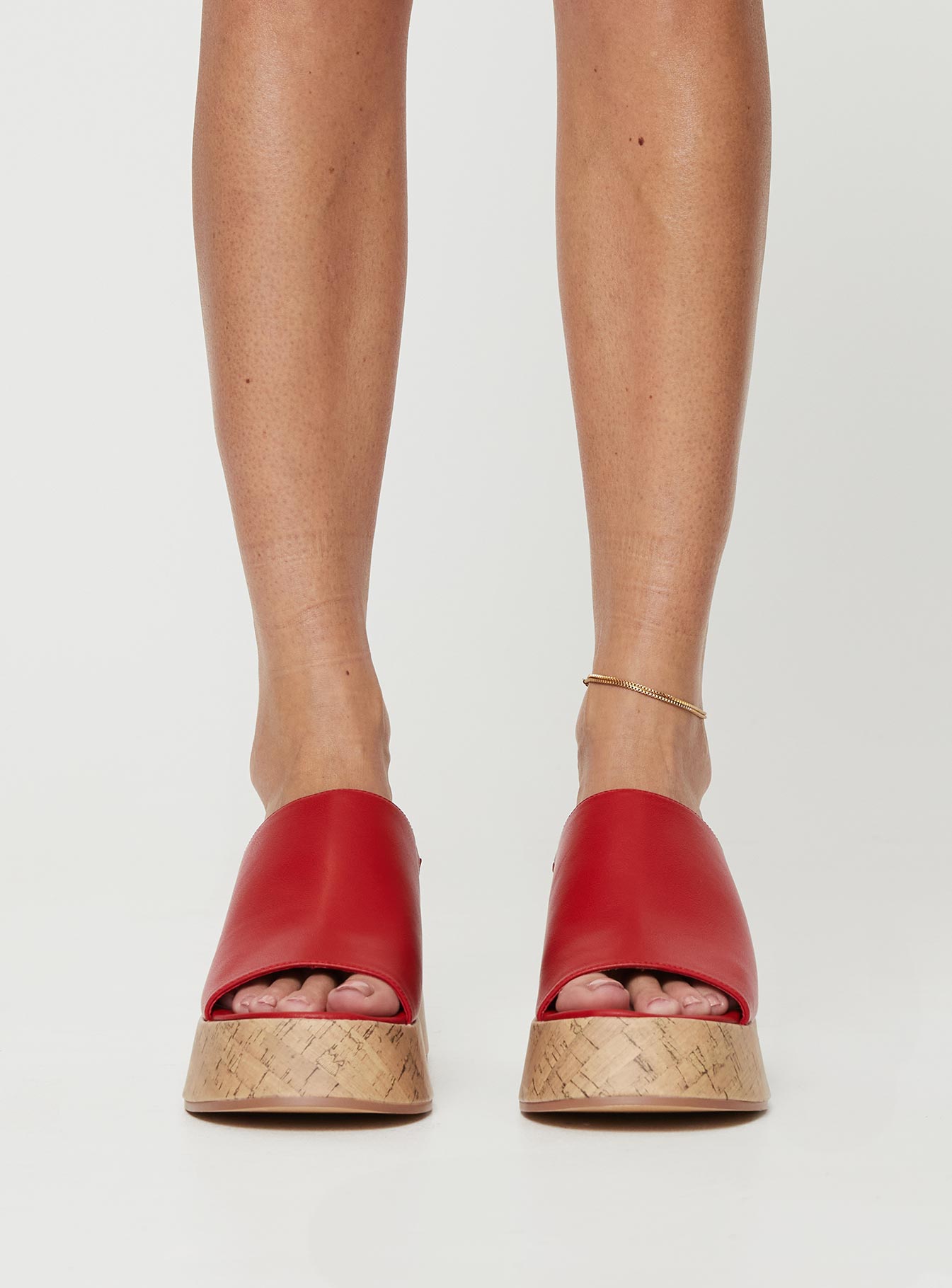 Jessica Mule Heels Red