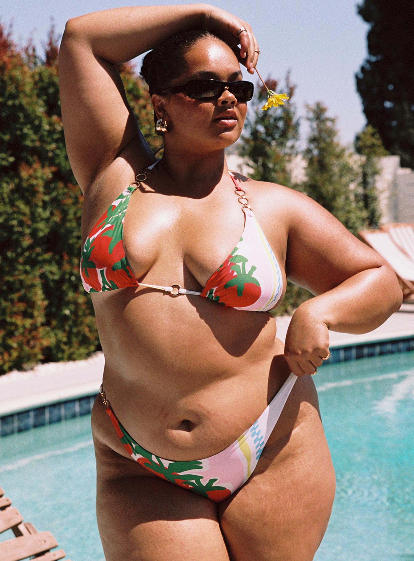 Renee Bikini Bottoms Red Multi Curve