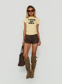Lydee Lace Up Mini Shorts Brown