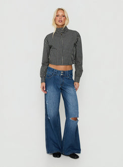 Aura Jacket Navy / Lemon Plaid