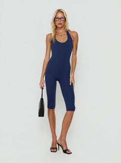 Daily Define 3/4 Capri Jumpsuit Navy