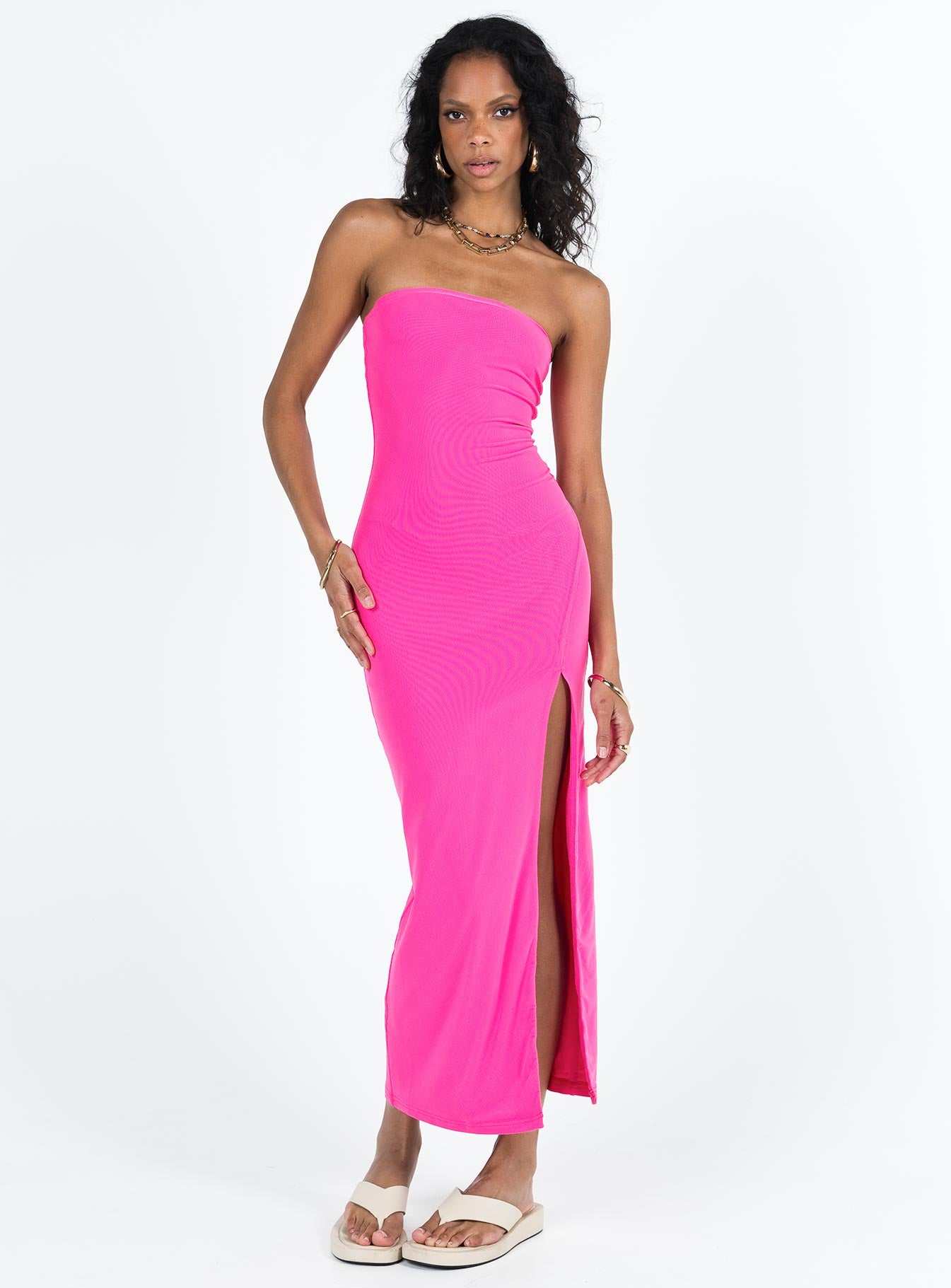 Panama Strapless Maxi Dress Hot Pink | Princess Polly Panama Strapless Maxi Dress Hot Pink | Princess Polly