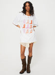 product Princess Polly Half Sleeves Crew Neck  Chambre Oversized Graphic Tee White