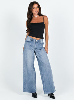 product Princess Polly Sleeveless Square Neck  Elissa Top Black