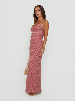 Avienna Maxi Dress Pink Check